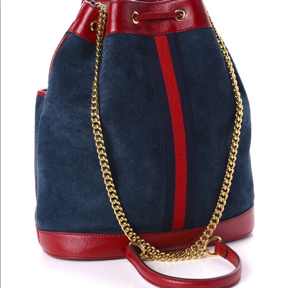 🆕 💯% Auth GUCCI Shoulder Bag - Suede Gucci Bag - Linea Rajah Bucket Bag - Picture 3 of 16